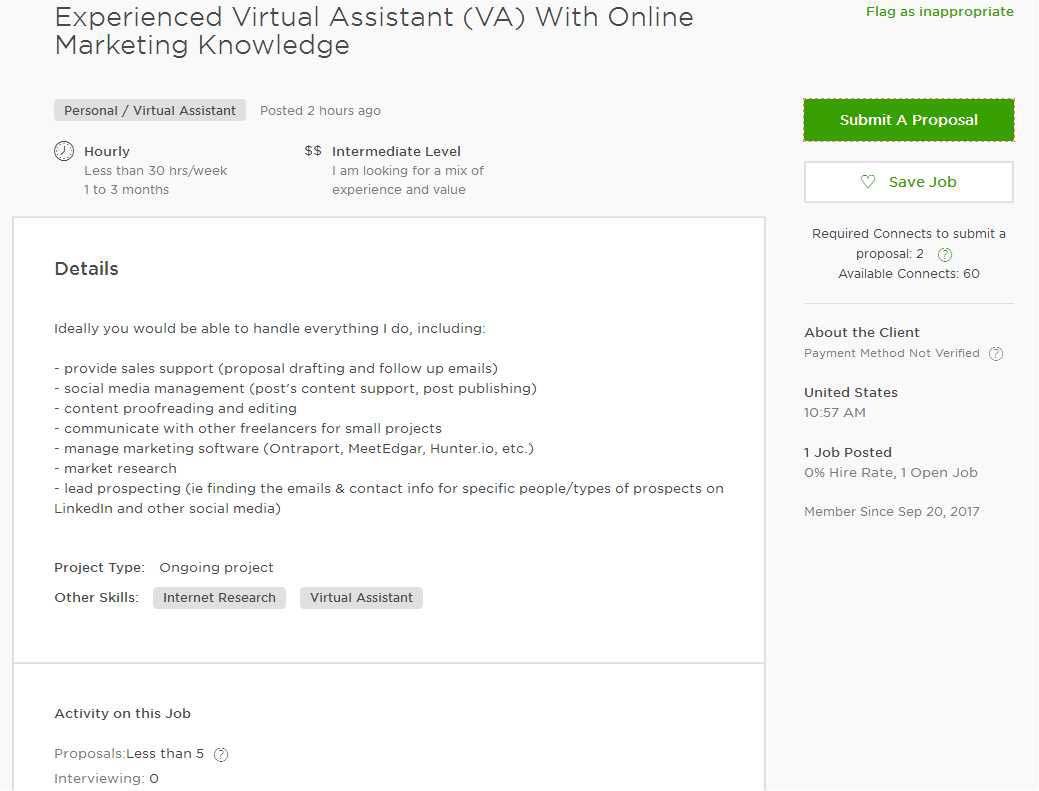cover letter for virtual assistant upwork
