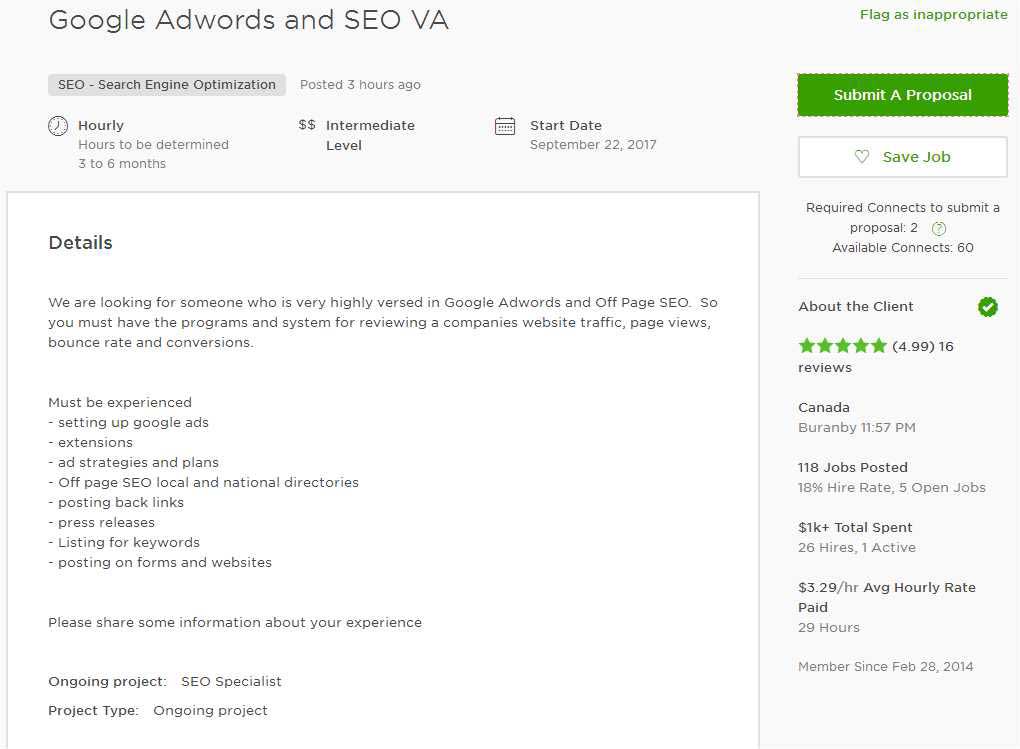 Upwork Cover Letter Sample for Virtual Assistant