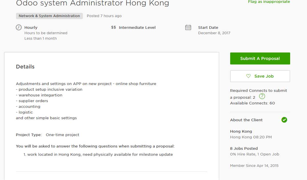 Upwork Cover Letter Sample for System Administration Network Administration