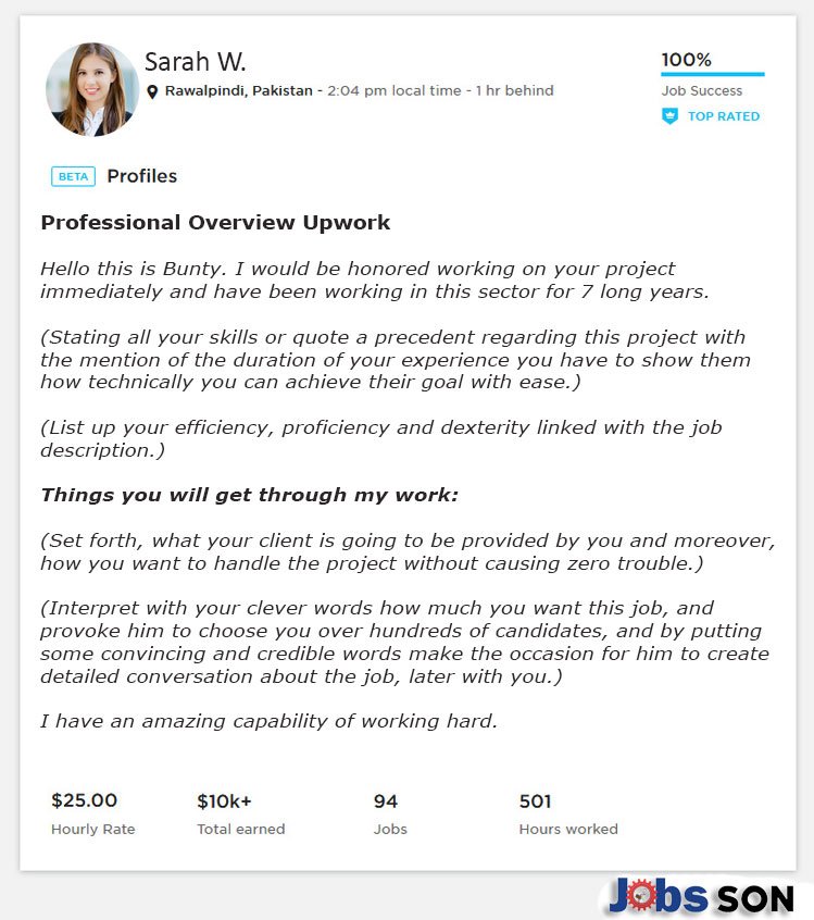 Write A Professional Upwork Profile Overview 2022