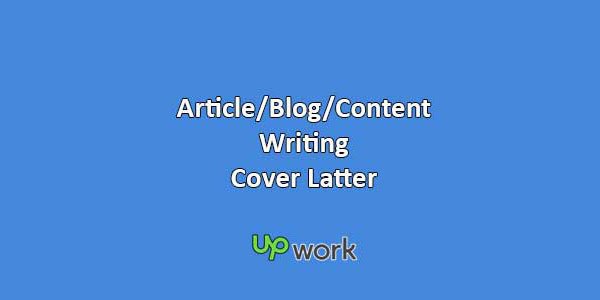 Upwork Proposal Cover Letter for Article Writing